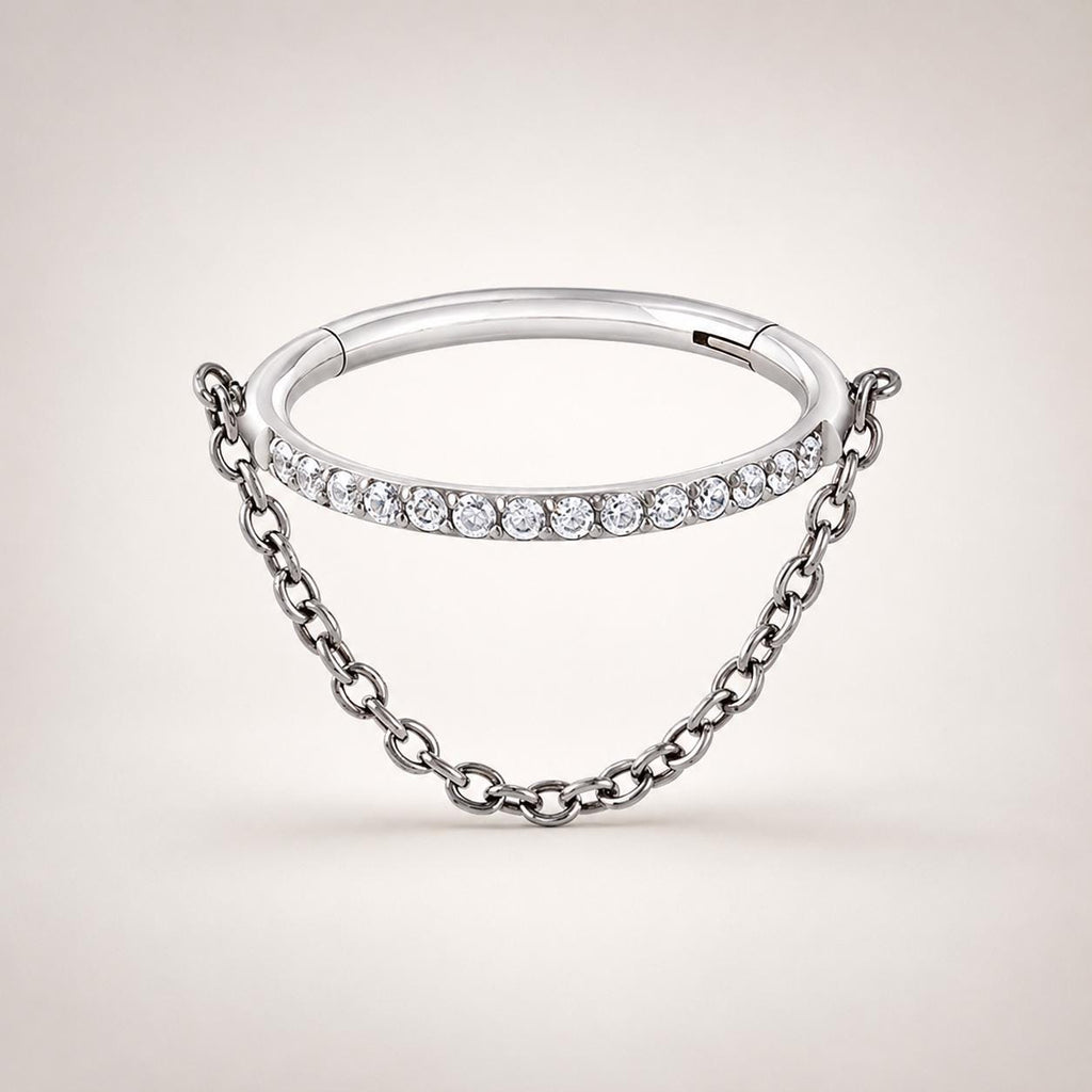 Titanium Triple Chain Septum Clicker detail 14