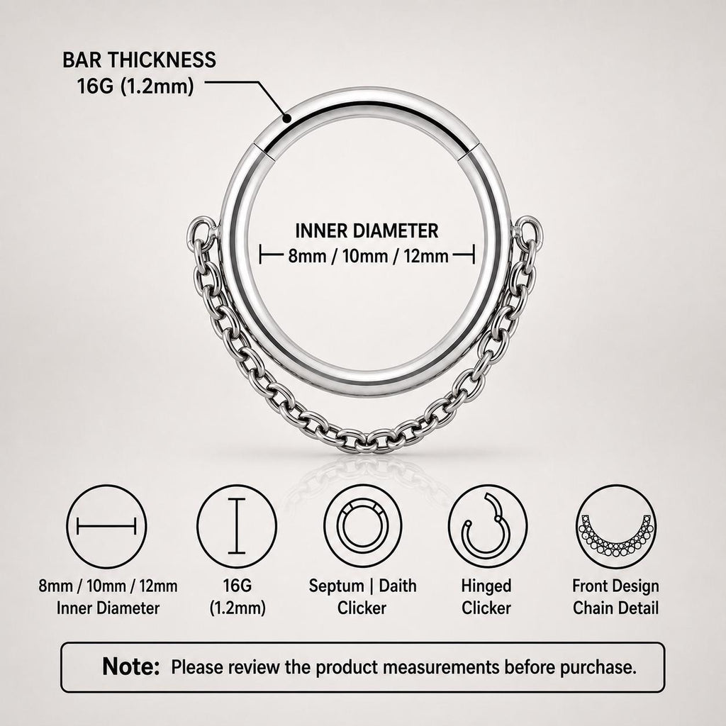 Titanium Triple Chain Septum Clicker detail 17