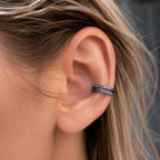 Titanium Double Hoop Studded Septum Clicker detail 2