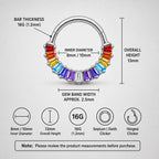 Titanium Rainbow Baguette Septum Clicker detail 6