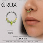 Titanium Gradient Square Gem Septum Clicker