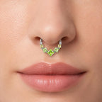 Titanium Gradient Square Gem Septum Clicker detail 2