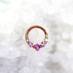 Titanium Gradient Square Gem Septum Clicker detail 3