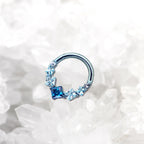 Titanium Gradient Square Gem Septum Clicker detail 5