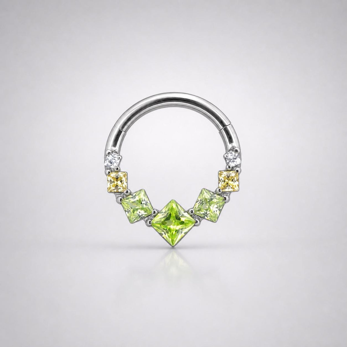 Titanium Gradient Square Gem Septum Clicker detail 6