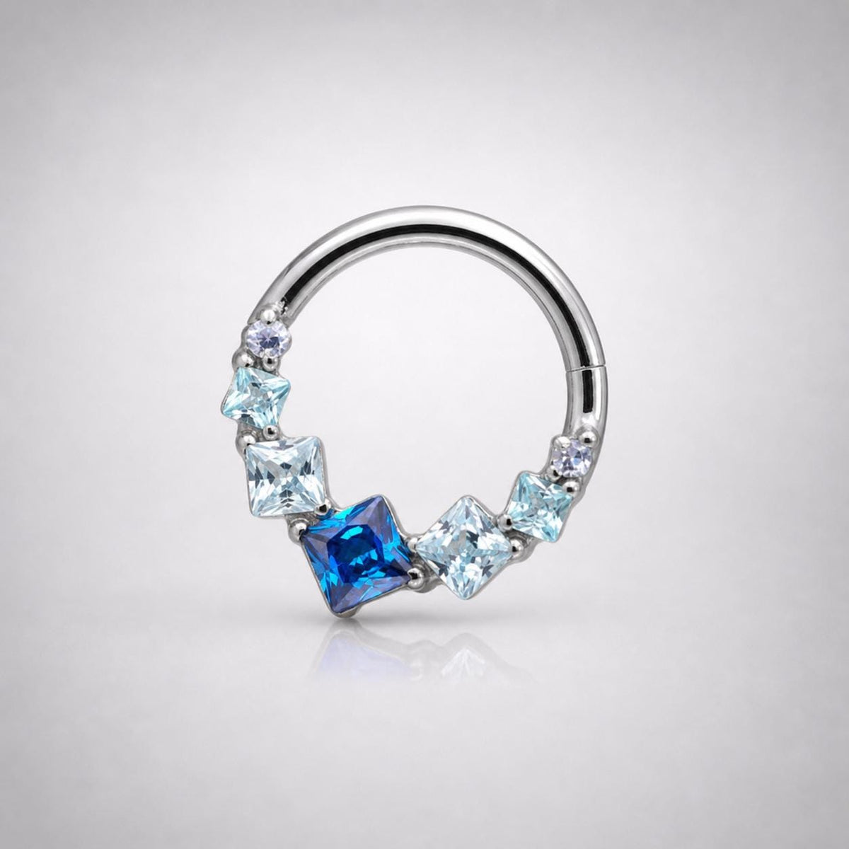 Titanium Gradient Square Gem Septum Clicker detail 7