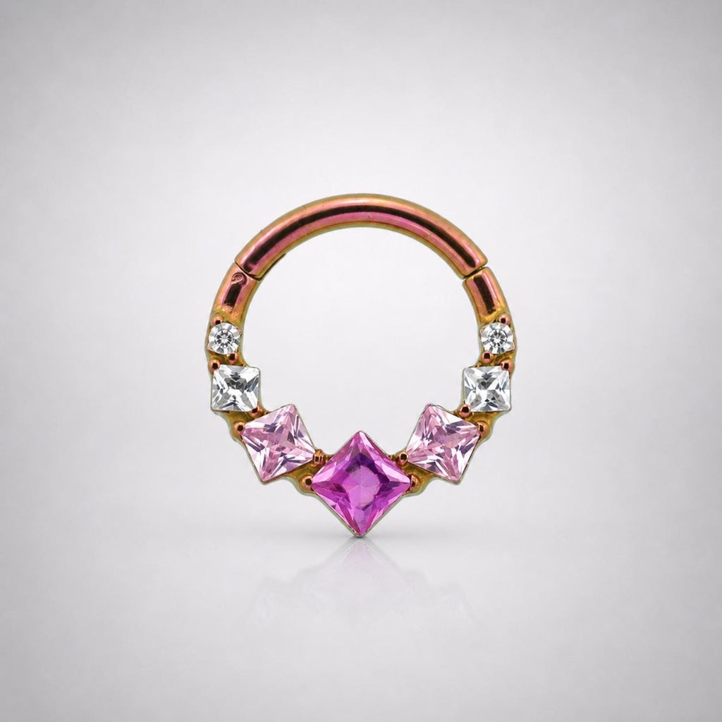 Titanium Gradient Square Gem Septum Clicker detail 8