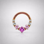 Titanium Gradient Square Gem Septum Clicker detail 8