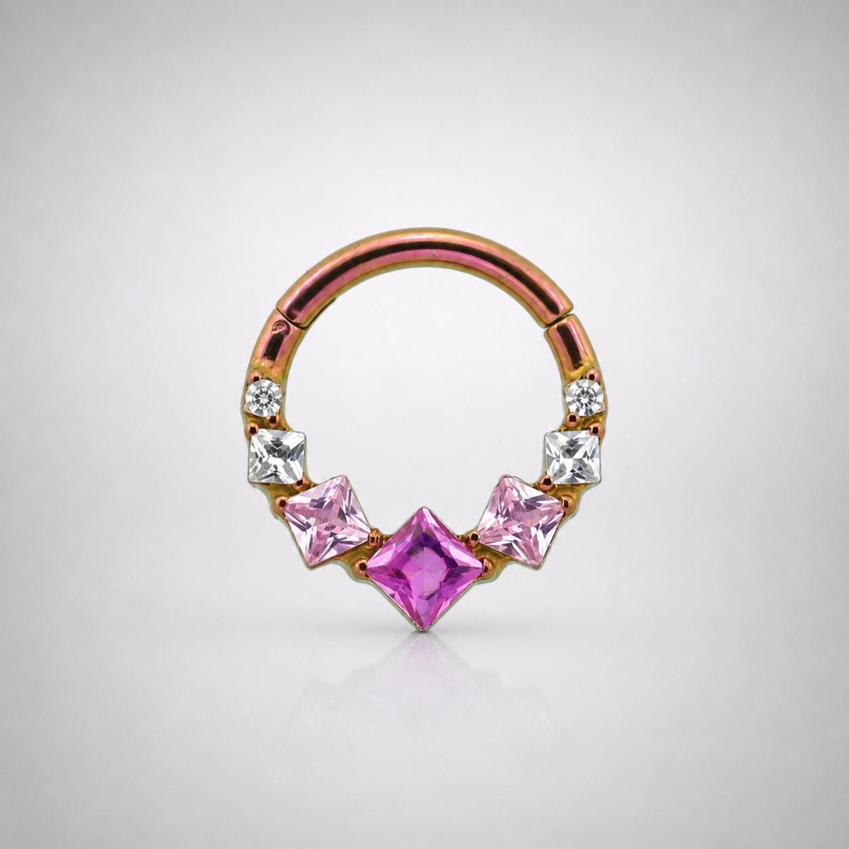 Titanium Gradient Square Gem Septum Clicker detail 8