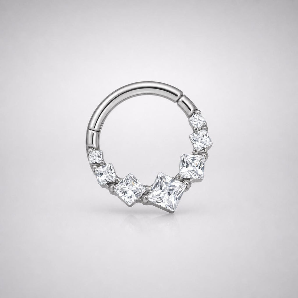 Titanium Gradient Square Gem Septum Clicker detail 9