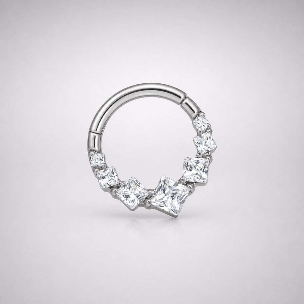 Titanium Gradient Square Gem Septum Clicker detail 9