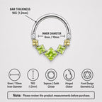 Titanium Gradient Square Gem Septum Clicker detail 10