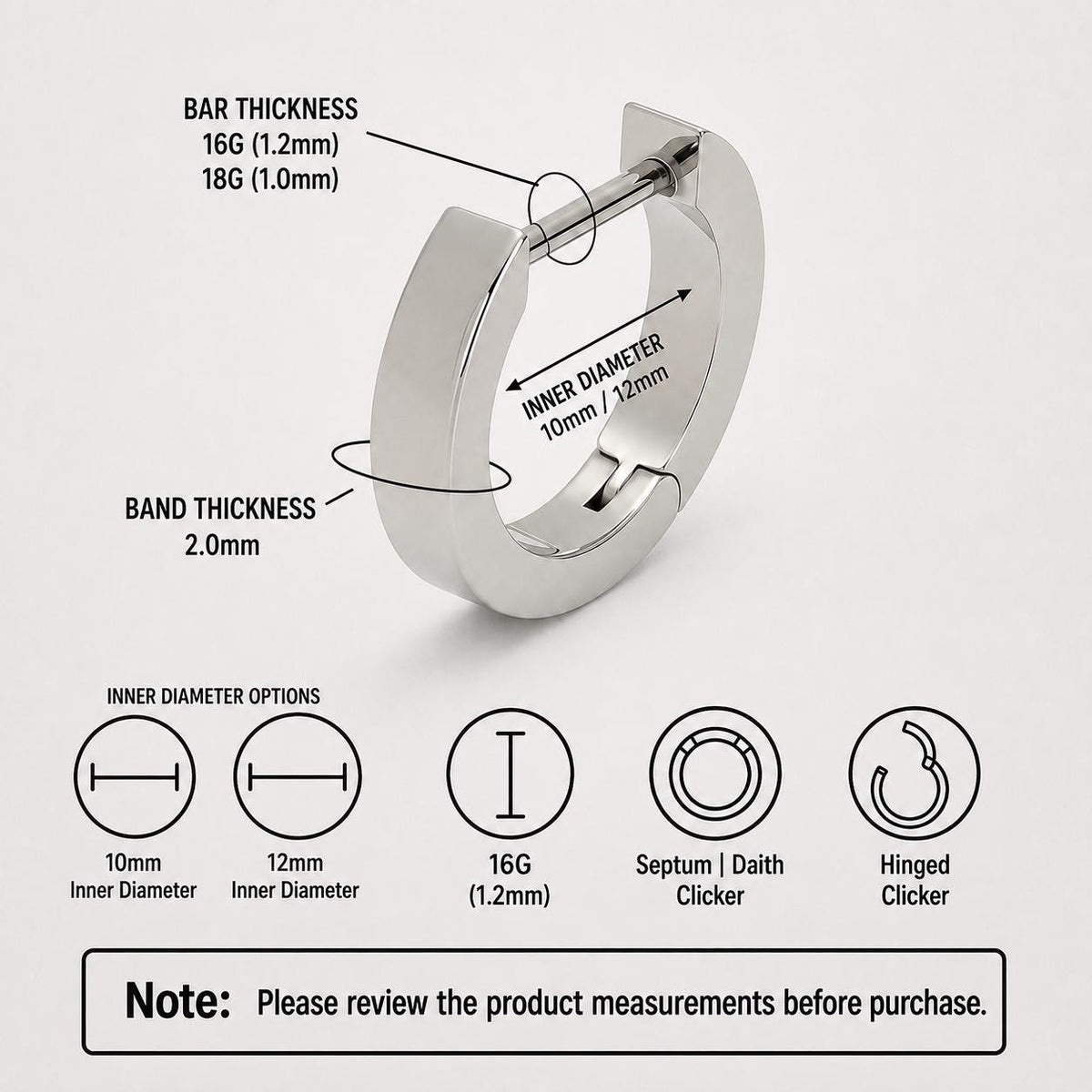 Titanium Thick D-Shape Septum Clicker detail 13