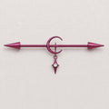 Crescent Moon Chain titanium industrial barbell, detail view 3