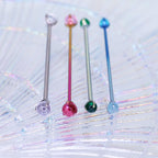 Crystal Sphere titanium industrial barbell, detail view 3