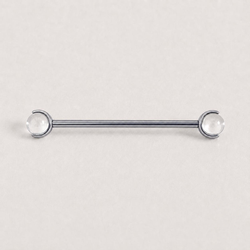 Crystal Sphere titanium industrial barbell, detail view 7