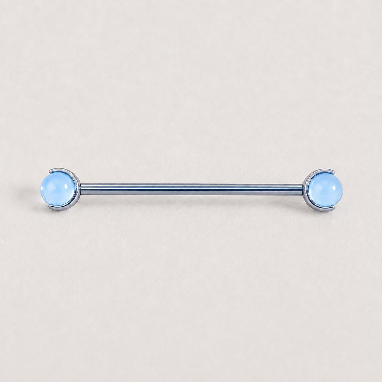Crystal Sphere titanium industrial barbell, detail view 8