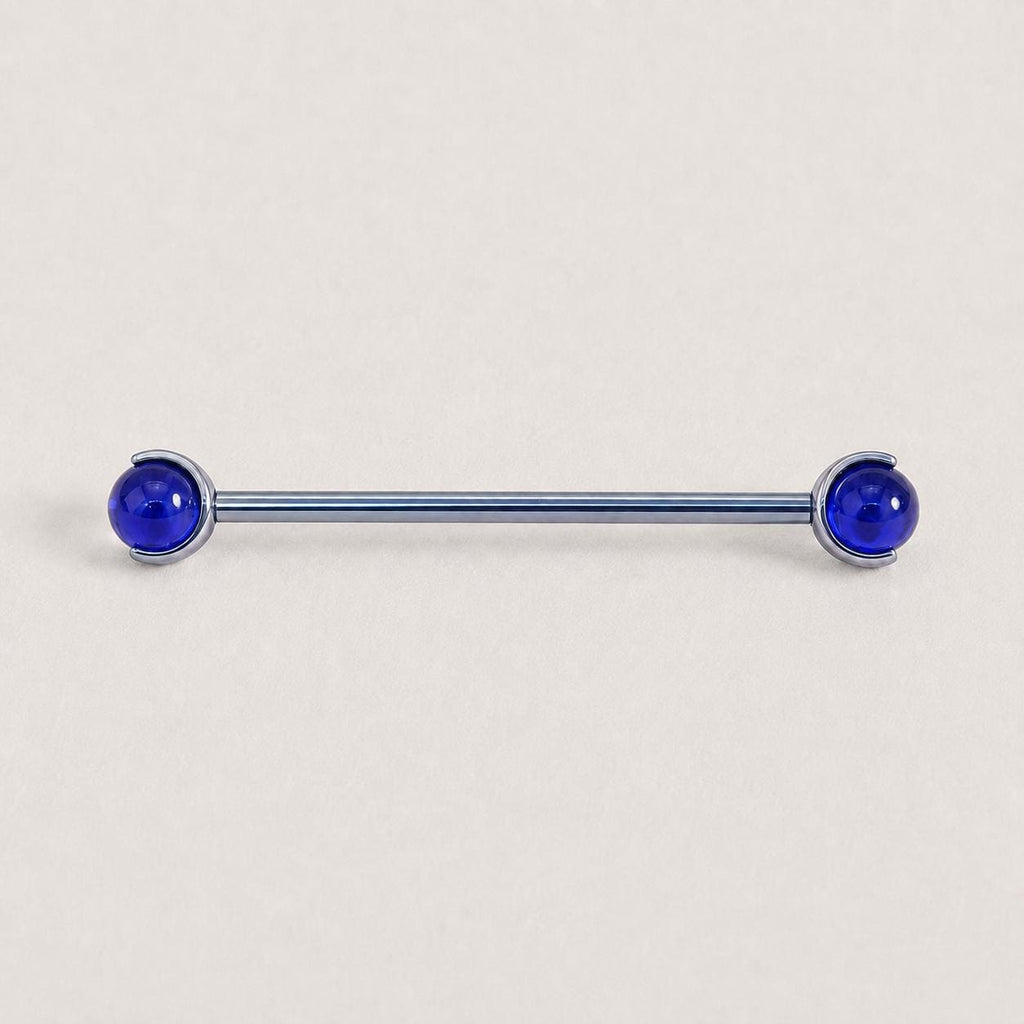 Crystal Sphere titanium industrial barbell, detail view 9