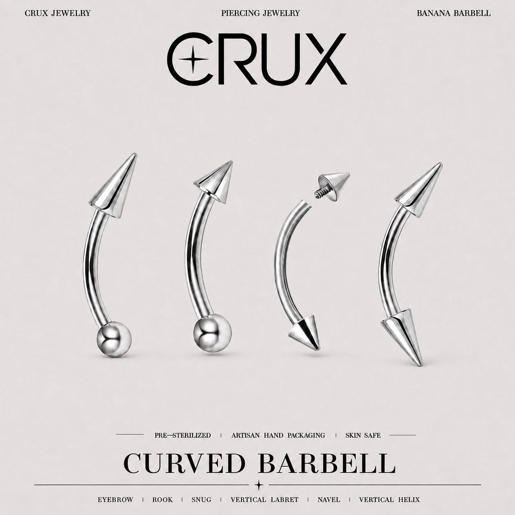 Twin Fang Titanium Eyebrow Barbell