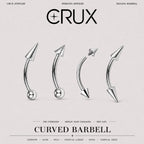Twin Fang Titanium Eyebrow Barbell