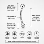 Twin Fang Titanium Eyebrow Barbell detail 8