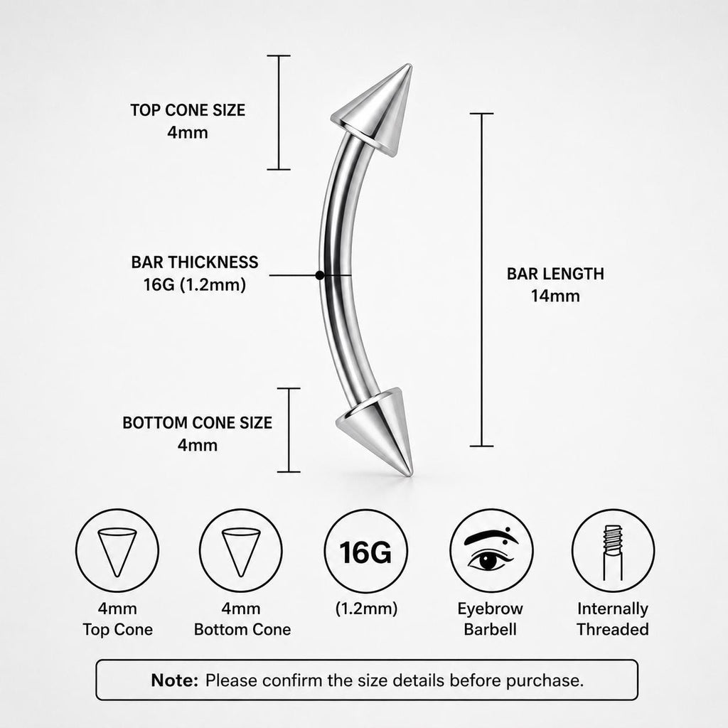 Twin Fang Titanium Eyebrow Barbell detail 9
