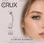 Clear CZ Spike Titanium Eyebrow Barbell
