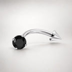 Clear CZ Spike Titanium Eyebrow Barbell detail 6