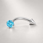 Clear CZ Spike Titanium Eyebrow Barbell detail 7