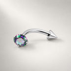 Clear CZ Spike Titanium Eyebrow Barbell detail 8