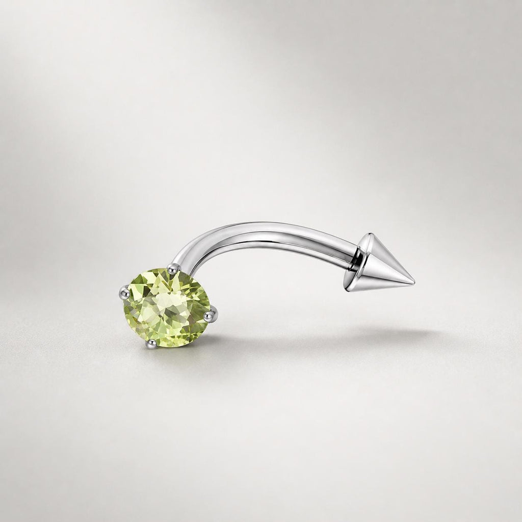 Clear CZ Spike Titanium Eyebrow Barbell detail 10