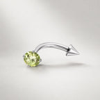 Clear CZ Spike Titanium Eyebrow Barbell detail 10