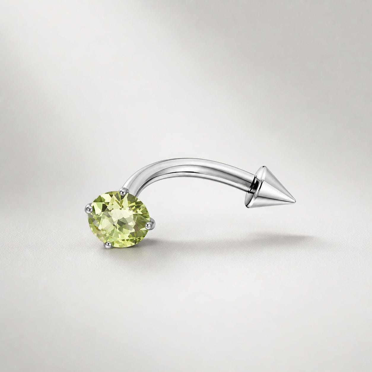 Clear CZ Spike Titanium Eyebrow Barbell detail 10