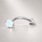 Clear CZ Spike Titanium Eyebrow Barbell detail 11