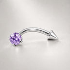 Clear CZ Spike Titanium Eyebrow Barbell detail 13