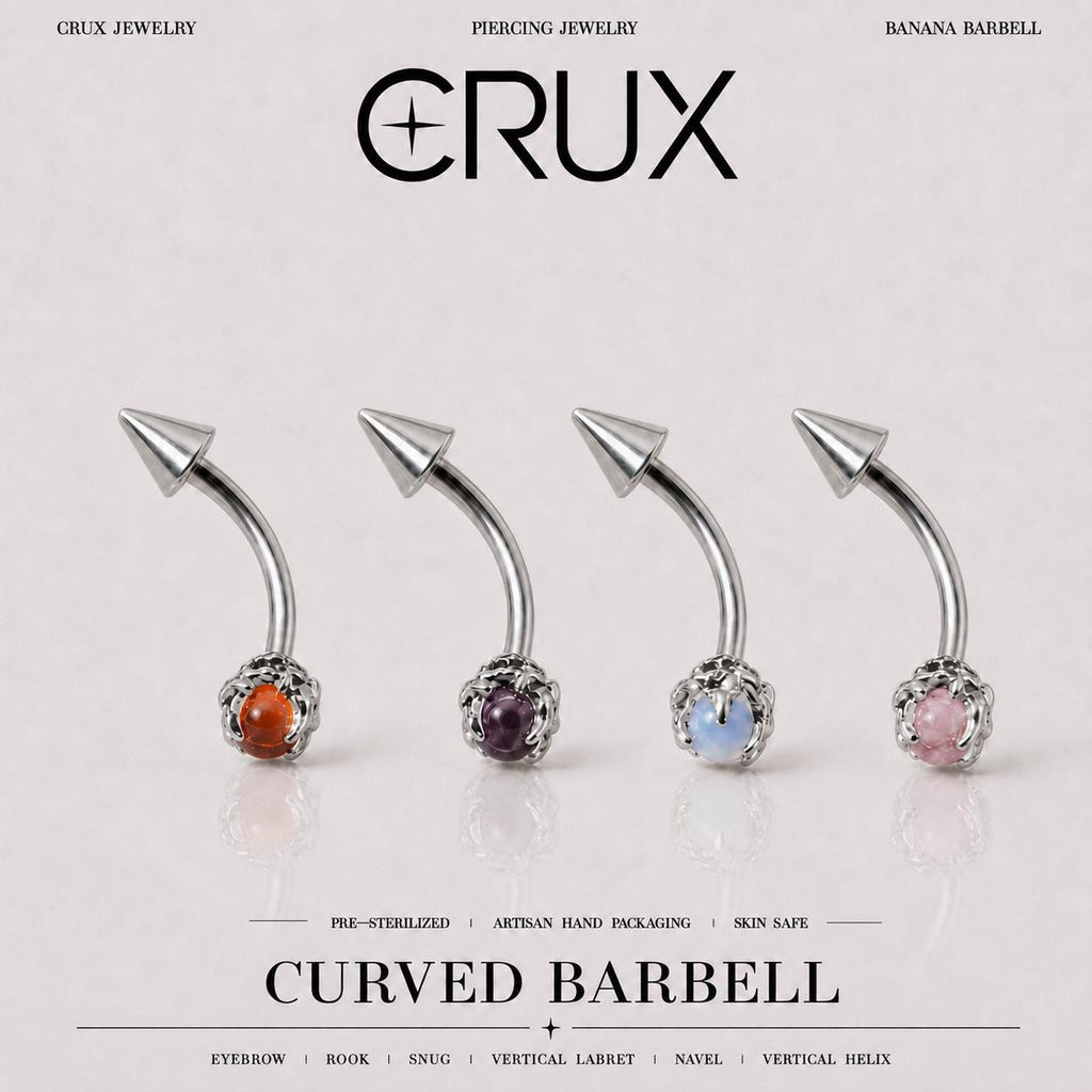 Dragon Claw Gem Titanium Eyebrow Barbell