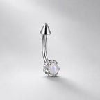 Dragon Claw Gem Titanium Eyebrow Barbell detail 3