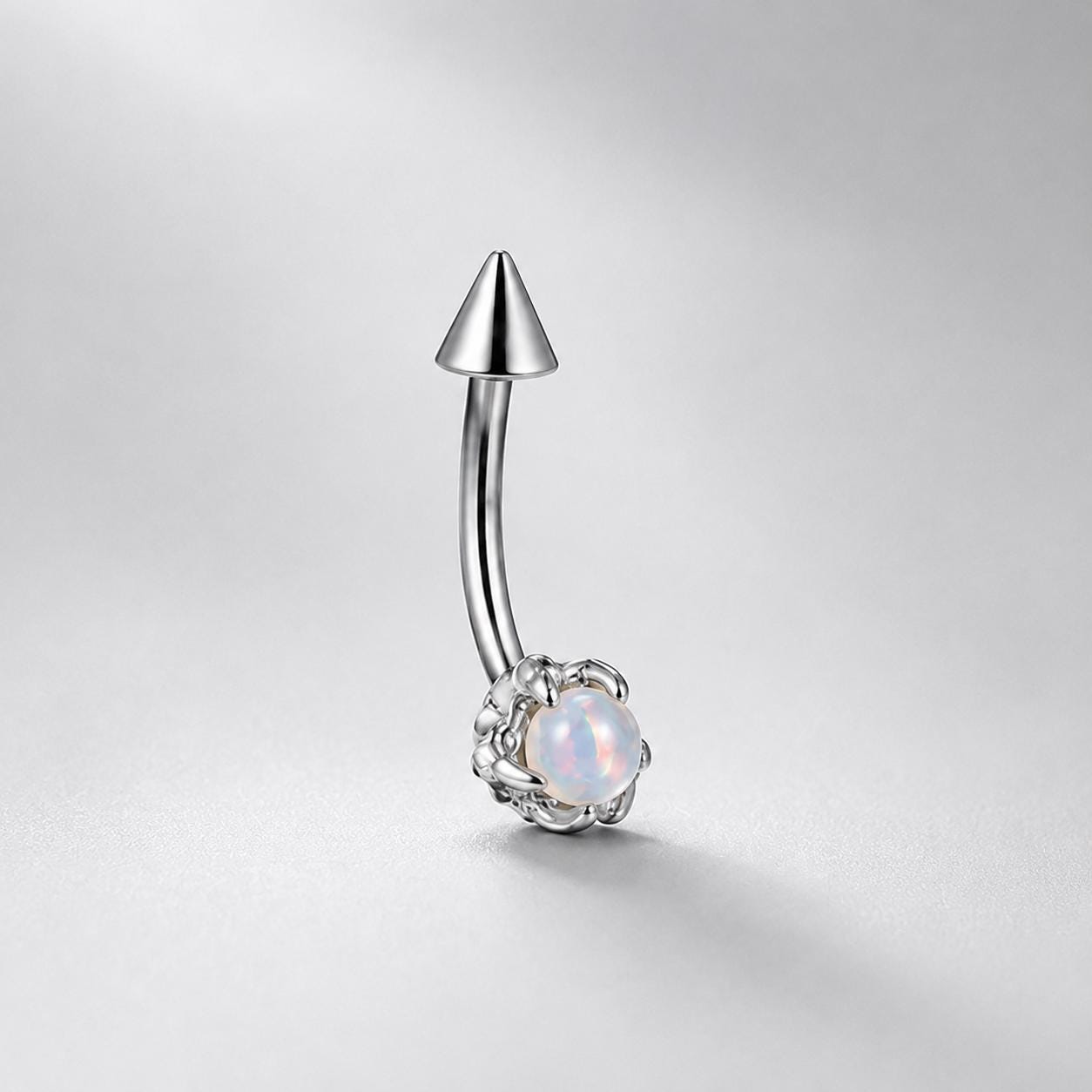 Dragon Claw Gem Titanium Eyebrow Barbell detail 3