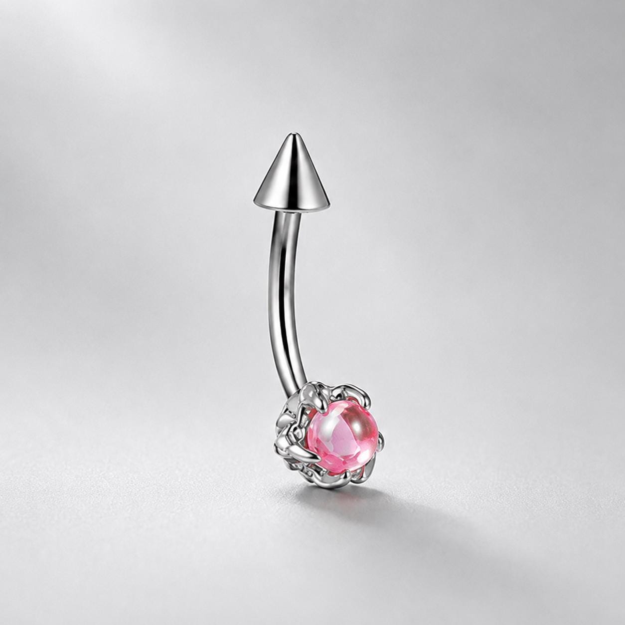 Dragon Claw Gem Titanium Eyebrow Barbell detail 7