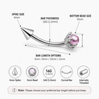 Dragon Claw Gem Titanium Eyebrow Barbell detail 11