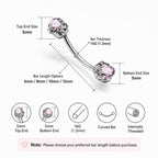 Dragon Claw Gem Titanium Eyebrow Barbell detail 12