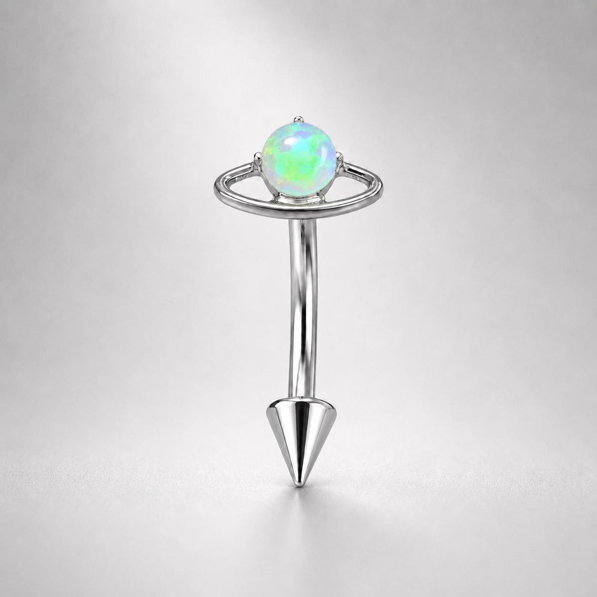 Saturn Opal Titanium Eyebrow Barbell detail 4