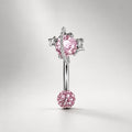 Saturn Heart Titanium Eyebrow Barbell detail 4