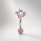 Saturn Heart Titanium Eyebrow Barbell detail 4