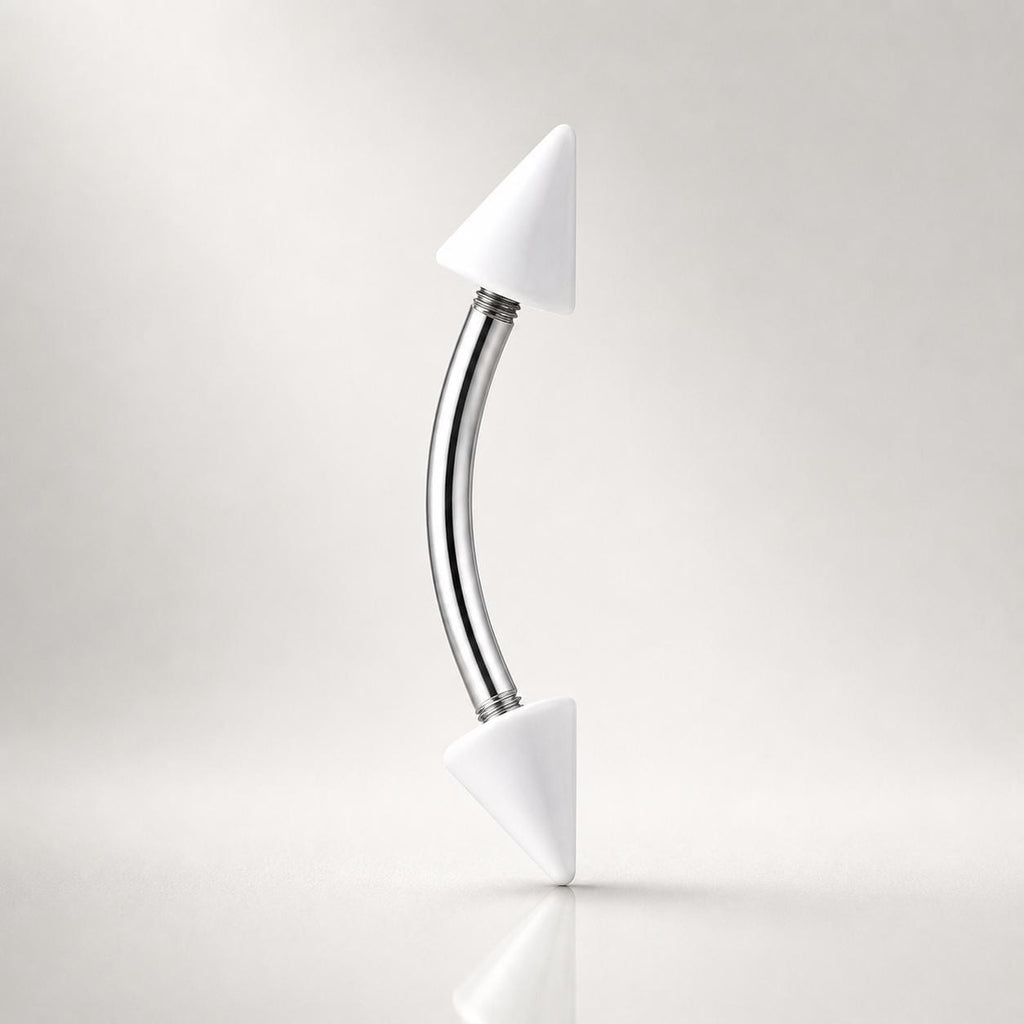 Acrylic Spike Titanium Eyebrow Barbell detail 4