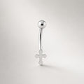 CZ Cross Titanium Eyebrow Barbell detail 5