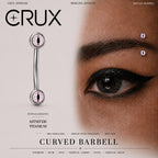 Pink Cat Eye Titanium Eyebrow Barbell
