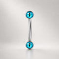 Pink Cat Eye Titanium Eyebrow Barbell detail 7