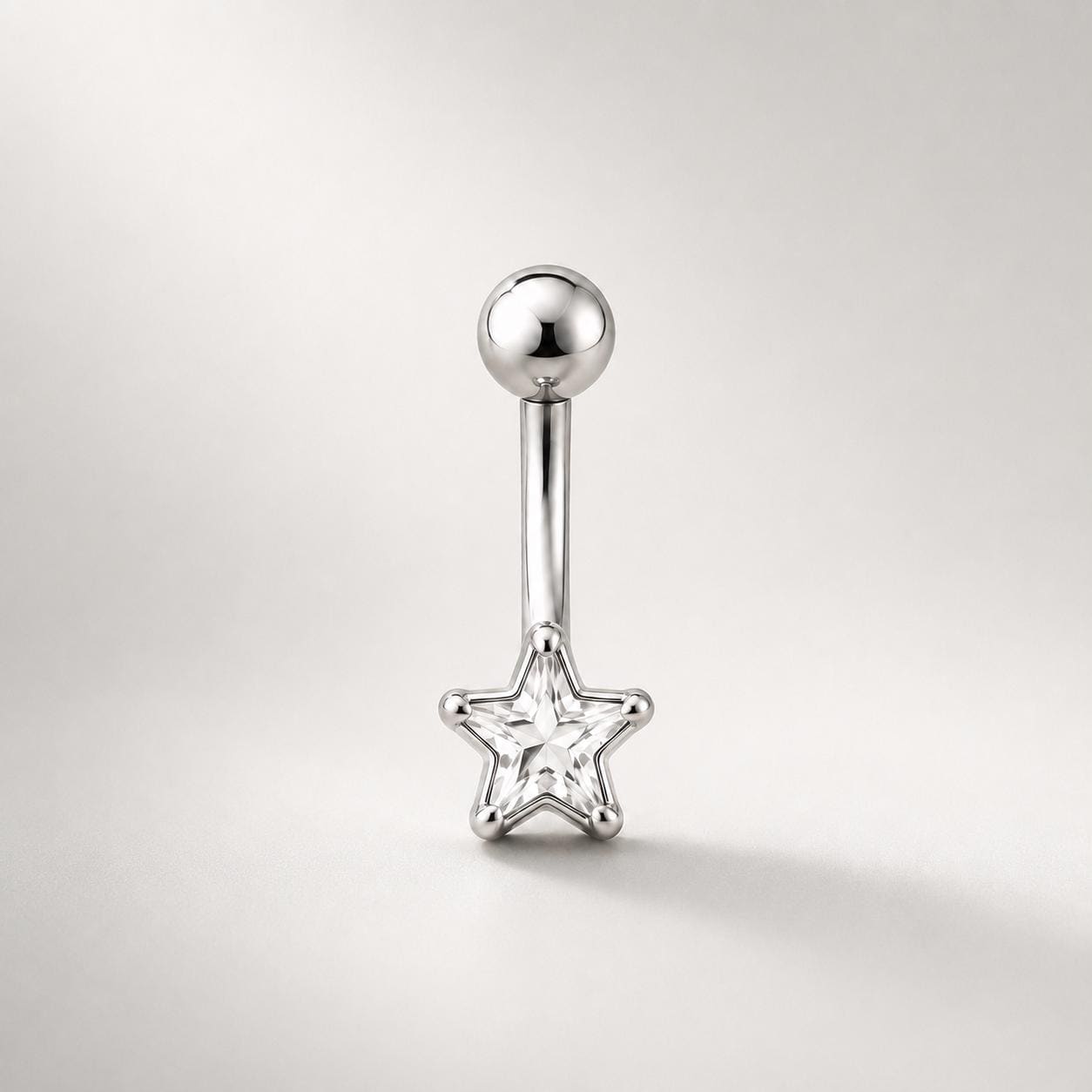 CZ Star Titanium Eyebrow Barbell detail 4