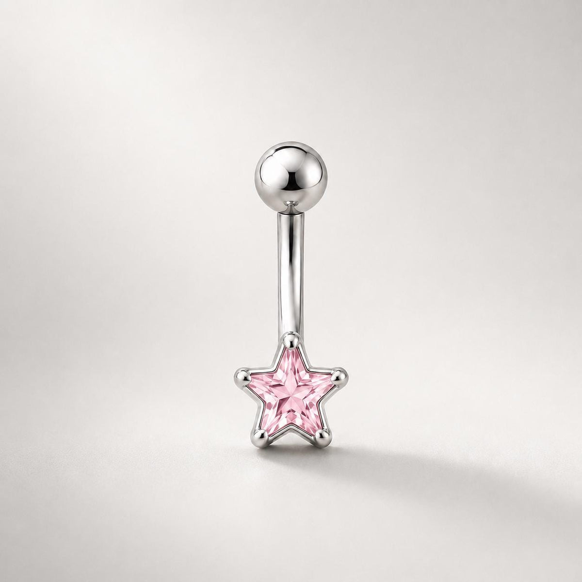 CZ Star Titanium Eyebrow Barbell detail 5